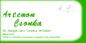 artemon csonka business card